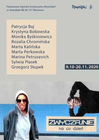 Plakat do wystawy "Zwyczajnie na co dzień". Na plakacie praca Marty Kalińskiej.